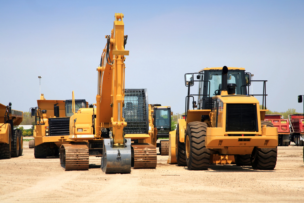 Heavy construction machinery at Ontario job site equipment insurance protection